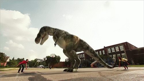 GIF animado (7642) Tiranosaurio rex saltando comba