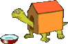 GIF animado (11378) Tortuga con caseta de perro