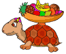 GIF animado (11392) Tortuga llevando fruta