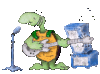GIF animado (11403) Tortuga tocando musica