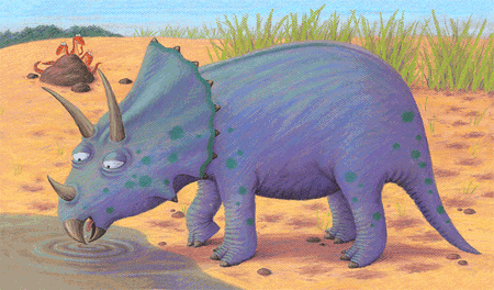 GIF animado (7656) Triceratops bebiendo agua
