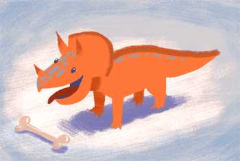GIF animado (7665) Triceratops hueso