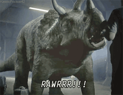 GIF animado (7671) Triceratops rugiendo