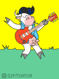 GIF animado (12680) Vaca rockera