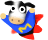 GIF animado (10160) Vaca superheroe