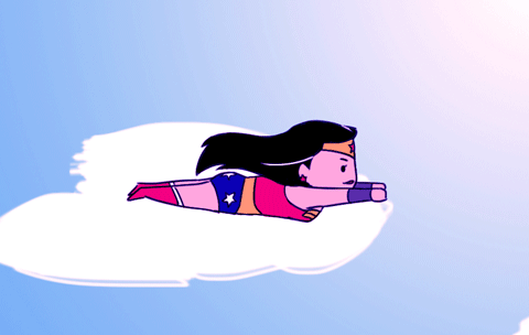 Imagen GIF de Wonder woman volando animado