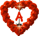 GIF animado (26860) Abecedario corazones flores