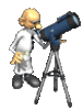 GIF animado (21559) Astronomo mirando telescopio