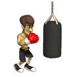 GIF animado (15477) Boxeador saco boxeo