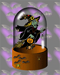GIF animado (22684) Bruja de halloween en un cristal