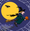 GIF animado (22715) Bruja volando escoba