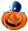 GIF animado (22816) Calabaza halloween fantasma