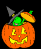 GIF animado (22807) Calabaza halloween rana