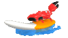 GIF animado (16595) Cangrejo surfeando