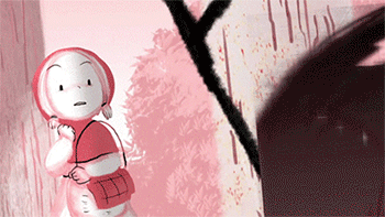 GIF animado (16948) Caperucita roja asustada