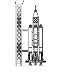 GIF animado (21072) Cohete espacial despegando