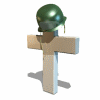 GIF animado (22516) Cruz y casco de un veterano