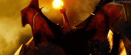 Imagen GIF de Dragon escupefuego animado