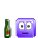 GIF animado (20237) Emoticono cuadrado bebiendo