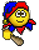 GIF animado (20280) Emoticono disfrazado bufon