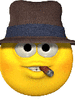 GIF animado (20286) Emoticono disfrazado detective