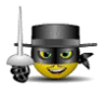 GIF animado (20306) Emoticono disfrazado mosquetero