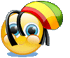 GIF animado (20315) Emoticono disfrazado rastafari