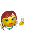 GIF animado (20372) Emoticono femenino brindis