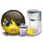 GIF animado (20373) Emoticono femenino cafe