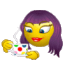 GIF animado (20374) Emoticono femenino cafe