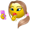 GIF animado (20398) Emoticono femenino maquillaje