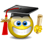 GIF animado (22580) Emoticono graduado feliz