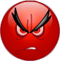 GIF animado (20642) Emoticono rojo enfadado