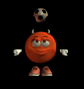 GIF animado (20647) Emoticono rojo futbolista