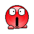 GIF animado (20675) Emoticono rojo sorprendido