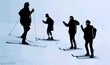 GIF animado (15701) Esquiadores bailando