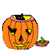 GIF animado (22834) Gato negro calabaza halloween