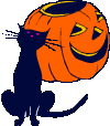 GIF animado (22835) Gato negro calabaza halloween