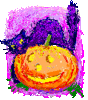 GIF animado (22839) Gato negro calabaza halloween