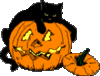 GIF animado (22842) Gato negro calabaza halloween