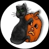 GIF animado (22845) Gato negro calabaza halloween