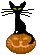 GIF animado (23605) Gato negro halloween