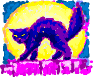 GIF animado (23609) Gato negro halloween