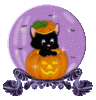 GIF animado (23615) Gato negro halloween