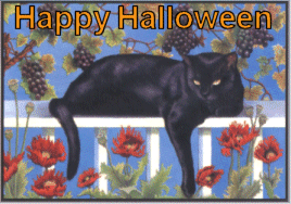 GIF animado (23616) Gato negro halloween