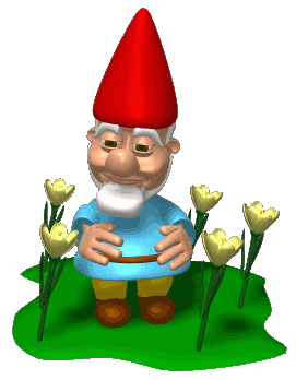 Imagen GIF de Gnomo flores animado