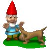 GIF animado (22172) Gnomo perro