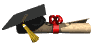 GIF animado (22593) Gorro y diploma de graduado