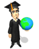 GIF animado (22598) Graduado globo terraqueo