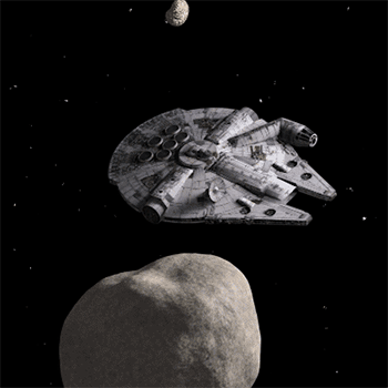 GIF animado (21000) Halcon milenario asteroides
